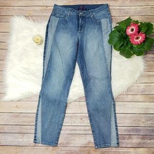 NYDJ Two Tone Medium Wash Straight Leg Jeans